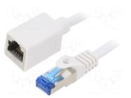 Extender Ethernet; RJ45 socket,RJ45 plug; S/FTP; 6a; Cu; LSZH LOGILINK