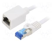 Extender Ethernet; RJ45 socket,RJ45 plug; S/FTP; 6a; Cu; 2m; LSZH LOGILINK