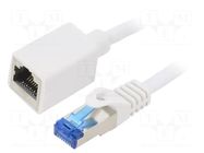 Extender Ethernet; RJ45 socket,RJ45 plug; S/FTP; 6a; Cu; LSZH LOGILINK