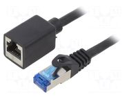 Extender Ethernet; RJ45 socket,RJ45 plug; S/FTP; 6a; Cu; LSZH LOGILINK