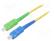 Fiber patch cord; OS2; SC/APC,SC/UPC; 5m; Optical fiber: 9/125um Goobay