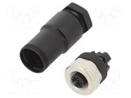 Connector: M12; female; 713; 60V; IP67; for cable; screw terminal BINDER