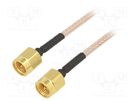 Cable; 50Ω; 0.61m; SMA male,both sides; shielded; transparent MUELLER ELECTRIC