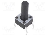 Microswitch TACT; SPST-NO; Pos: 2; 0.05A/12VDC; THT; 1.57N; 6x6x4mm E-SWITCH