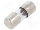 Fuse: fuse; quick blow; 6A; 350VAC; cylindrical,glass; 5x15mm; 2JQ BEL FUSE