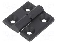 Hinge; Width: 60mm; cast zinc; black; H: 60mm; left; Holes no: 4 ELESA+GANTER