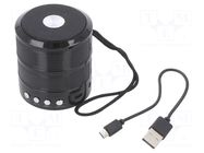Speaker; black; microSD,USB B micro; 100Hz÷20kHz; 10m; 400mAh; 3h GEMBIRD