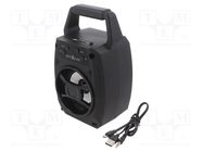 Speaker; black; Jack 3,5mm,microSD,USB A,USB B micro; 10m; 4h 