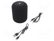 Speaker; black; Jack 3,5mm,microSD,USB B micro; hands-free set GEMBIRD