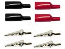 Crocodile clip; 10A; black,red; soldered,screwed,crimped; 8pcs. MUELLER ELECTRIC