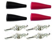 Crocodile clip; 5A; black,red; tinned; Insulation: PVC; 8pcs. MUELLER ELECTRIC