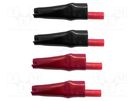 Crocodile clip; 10A; black,red; plug; nickel plated; 4mm; 4set MUELLER ELECTRIC