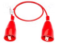 Connection cable; both sides,crocodile clip; Len: 0.71m; red MUELLER ELECTRIC