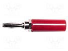 Plug; 4mm banana; 15A; red; 48.1mm; nickel plated; on cable MUELLER ELECTRIC