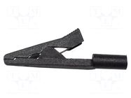Crocodile clip; 10A; black; Overall len: 41mm; Contacts: steel MUELLER ELECTRIC