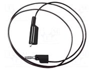 Test lead; 5A; banana plug 4mm,crocodile clip; Urated: 300V MUELLER ELECTRIC