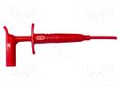 Clip-on probe; hook type; 1A; red; Contacts: steel; 1kV; 140mm MUELLER ELECTRIC
