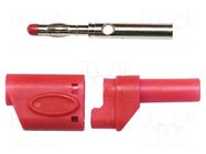 Connector: 4mm banana; plug; 40A; 1kVAC; red; soldered MUELLER ELECTRIC