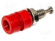 Socket; 3mm banana; 5A; 1kVDC; red; nickel plated; brass; 10pcs. MUELLER ELECTRIC