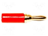 Connector: 3mm banana; plug; red; 1kVDC; 5A; soldered; 10pcs. MUELLER ELECTRIC