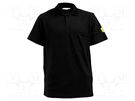 Polo shirt; ESD; XL; cotton,polyester,conductive fibers; black ANTISTAT