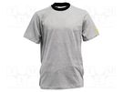 T-shirt; ESD; M; cotton,conductive fibers; grey ANTISTAT