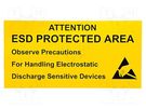 Information board; ESD; 600x300mm; yellow STATICTEC