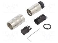 Connector: M16; plug; female; 6A; 250V; PIN: 4; IP67; for cable; brass BINDER