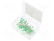 Diode: LED-kit; THT; 3mm; 100pcs; yellow green; 1.8÷2.4VDC; 20mA OPTOSUPPLY
