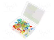 Kit: LED; THT; 5mm; 100pcs; white warm,red,blue,green,yellow; 20mA OPTOSUPPLY