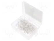 Kit: LED; THT; 5mm; 100pcs; white cold; plastic box; 20mA; 30° OPTOSUPPLY