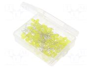 Diode: LED-kit; THT; 5mm; 100pcs; yellow; 1.8÷2.4VDC; plastic box OPTOSUPPLY