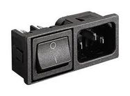 IEC POWER ENTRY MODULE, C14, 1-POLE, RED