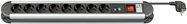 8-Way Surge-Protected Power Strip, 1.4 m, silver-black - safety socket (Type F, CEE 7/3) mit Schalter