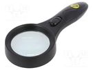 Tool: hand magnifier; ESD; Mag: x2.25; Illumin: LED,UV LED; Ø60mm INSPEKTEC