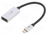 Adapter; DisplayPort 1.4,HDCP 2.2; gold-plated; 0.15m; black Goobay