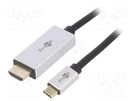 Adapter; HDCP 2.2,HDMI 2.1; HDMI plug,USB C plug; gold-plated Goobay