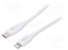 Cable; USB 2.0; Apple Lightning plug,USB C plug; 2m; white; 87W Goobay