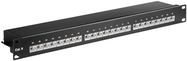 CAT 6 19-inch (48.3 cm) Patch Panel, 24 Port (1 U), black - STP shielded