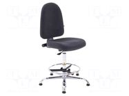 Chair; ESD; Seat dim: 460x430mm; Back dim: 440x510mm; 610÷870mm RT WORK