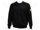 Sweatshirt; ESD; S; cotton,polyester,conductive fibers; black ANTISTAT