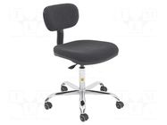 Chair; ESD; Seat dim: 460x430mm; Back dim: 360x210mm; 480÷610mm RT WORK