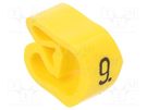 Markers; Marking: 9; 8÷16mm; PVC; yellow; -30÷60°C; leaded; PA-3 PARTEX