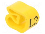 Markers; Marking: L2; 8÷16mm; PVC; yellow; -30÷60°C; leaded; PA-3 PARTEX