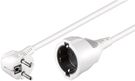 Extension Lead Earth Contact, 3 m, White, 3 m - safety plug hybrid (type E/F, CEE 7/7) > safety socket (Type F, CEE 7/3)