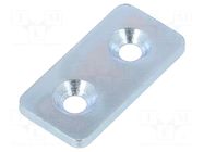 Flat bar; for profiles; with bore for countersunk screws; steel ELESA+GANTER
