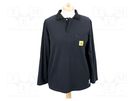 Polo shirt with long sleeves; ESD; XS; black STATICTEC