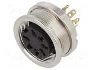 Connector: M16; socket; female; PIN: 7; 5A; 60V; soldering; IP68; 270° LUMBERG