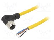 Connection lead; M12; PIN: 4; angled; 5m; plug; 250VAC; 4A; PVC; IP68 MUELLER ELECTRIC