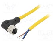 Connection lead; M12; PIN: 4; angled; 5m; plug; 250VAC; 4A; PVC; IP68 MUELLER ELECTRIC